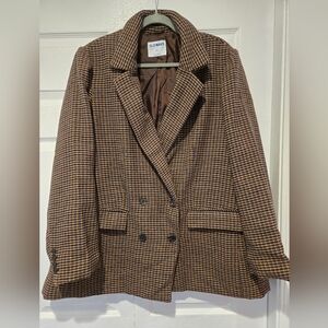 Old Navy Women's Tan Houndstooth Blazer